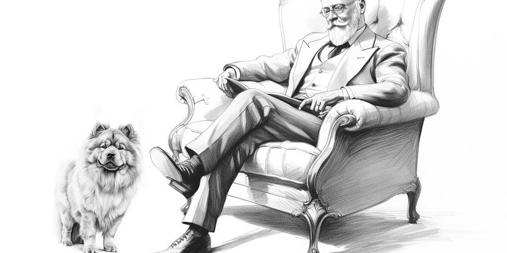 Sigmund Freud mit Chow-Chow