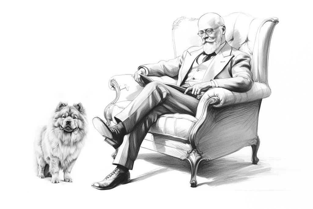 Sigmund Freud mit Chow-Chow