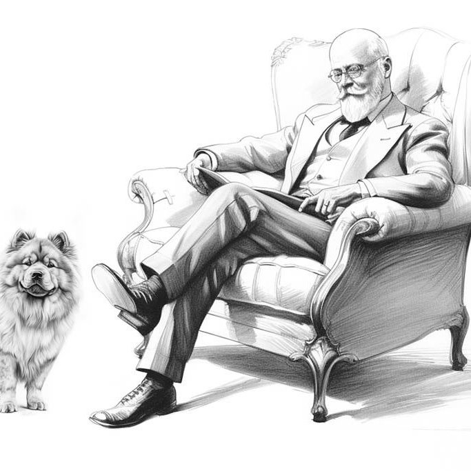 Sigmund Freud mit Chow-Chow