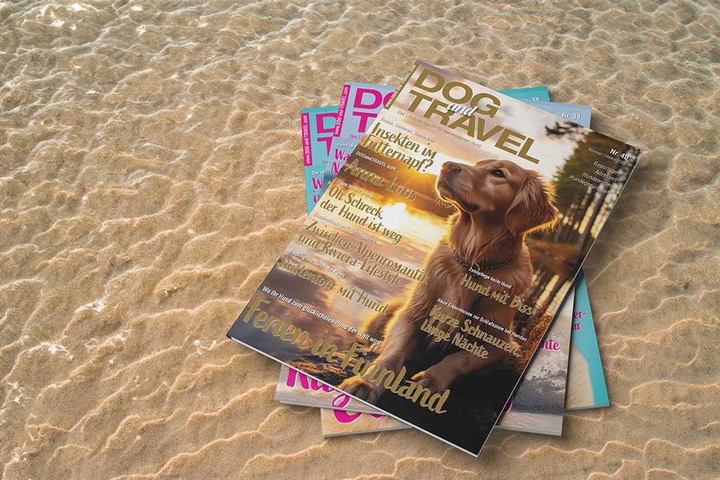 DOGandTRAVEL Fächer am Sandstrand